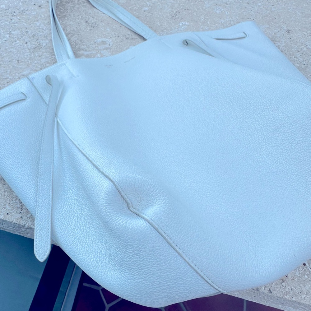Celine Leather Cabas Phantom w/Belt Medium White - Picture 5 of 16